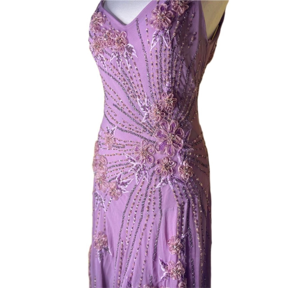 rare amazingly crafted designer vintage silk prom/wedding midi dress